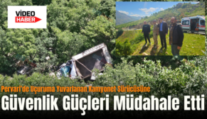 Pervari’de Uçuruma Yuvarlanan Kamyonet Sürücüsüne Güvenlik Güçleri Müdahale Etti