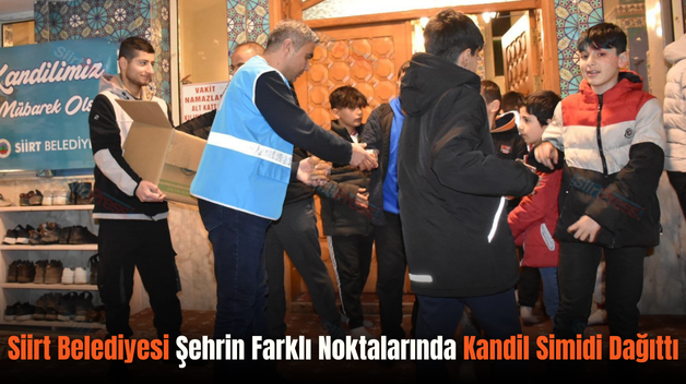 Siirt Belediyesi Şehrin Farklı Noktalarında Kandil Simidi Dağıttı