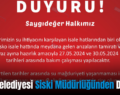 Siirt Belediyesi Siski Müdürlüğünden Duyuru