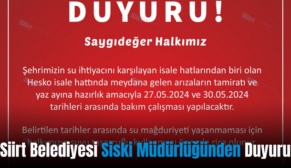 Siirt Belediyesi Siski Müdürlüğünden Duyuru