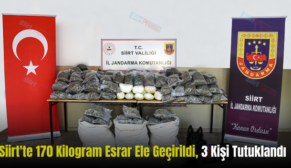 Siirt’te 170 Kilogram Esrar Ele Geçirildi, 3 Kişi Tutuklandı