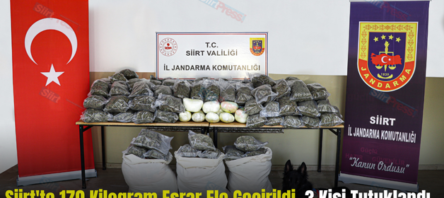 Siirt’te 170 Kilogram Esrar Ele Geçirildi, 3 Kişi Tutuklandı