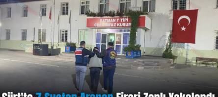 Siirt’te 7 Suçtan Aranan Firari Zanlı Yakalandı