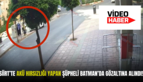 SİİRT’TE AKÜ HIRSIZLIĞI YAPAN ŞÜPHELİ BATMAN’DA GÖZALTINA ALINDI!