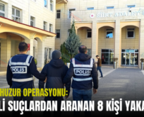 SİİRT’TE HUZUR OPERASYONU: ÇEŞİTLİ SUÇLARDAN ARANAN 8 KİŞİ YAKALANDI