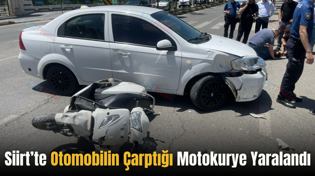 Siirt’te Otomobilin Çarptığı Motokurye Yaralandı